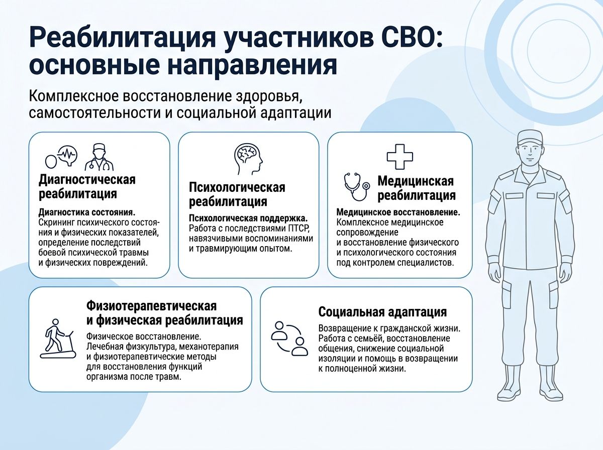 Реабилитация участников СВО в Понизовке инфографика